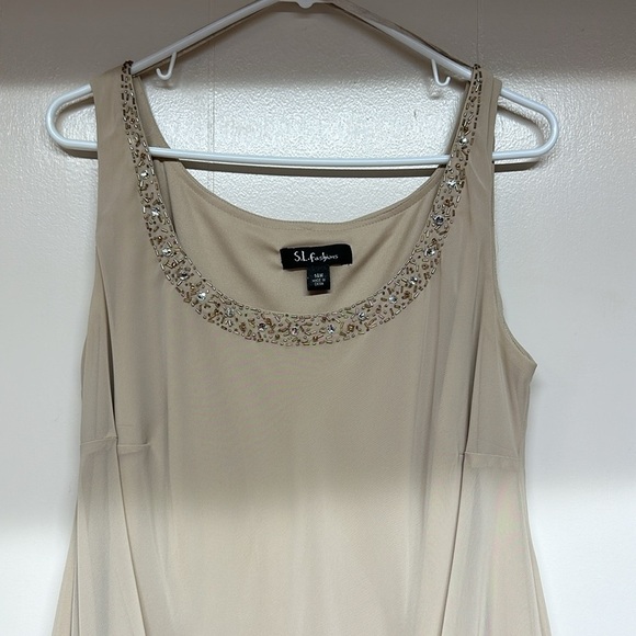 S.L. Fashions from Nordstrom Embellished Tiered Dress with Jacket sz14w - Picture 5 of 13